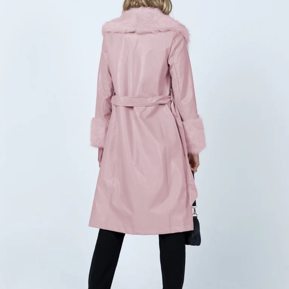 Princess Polly Pink Penny Lane Fur Coat Jacket - Picture 5 of 9